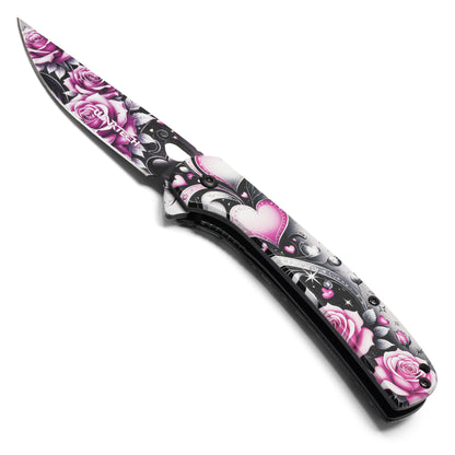 Wartech - 8" Love & Roses | Spring Assisted Pocket Knife