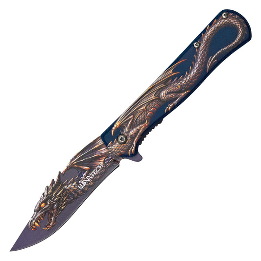 Wartech - 8" Midnight Dragon | Spring Assisted Pocket Knife