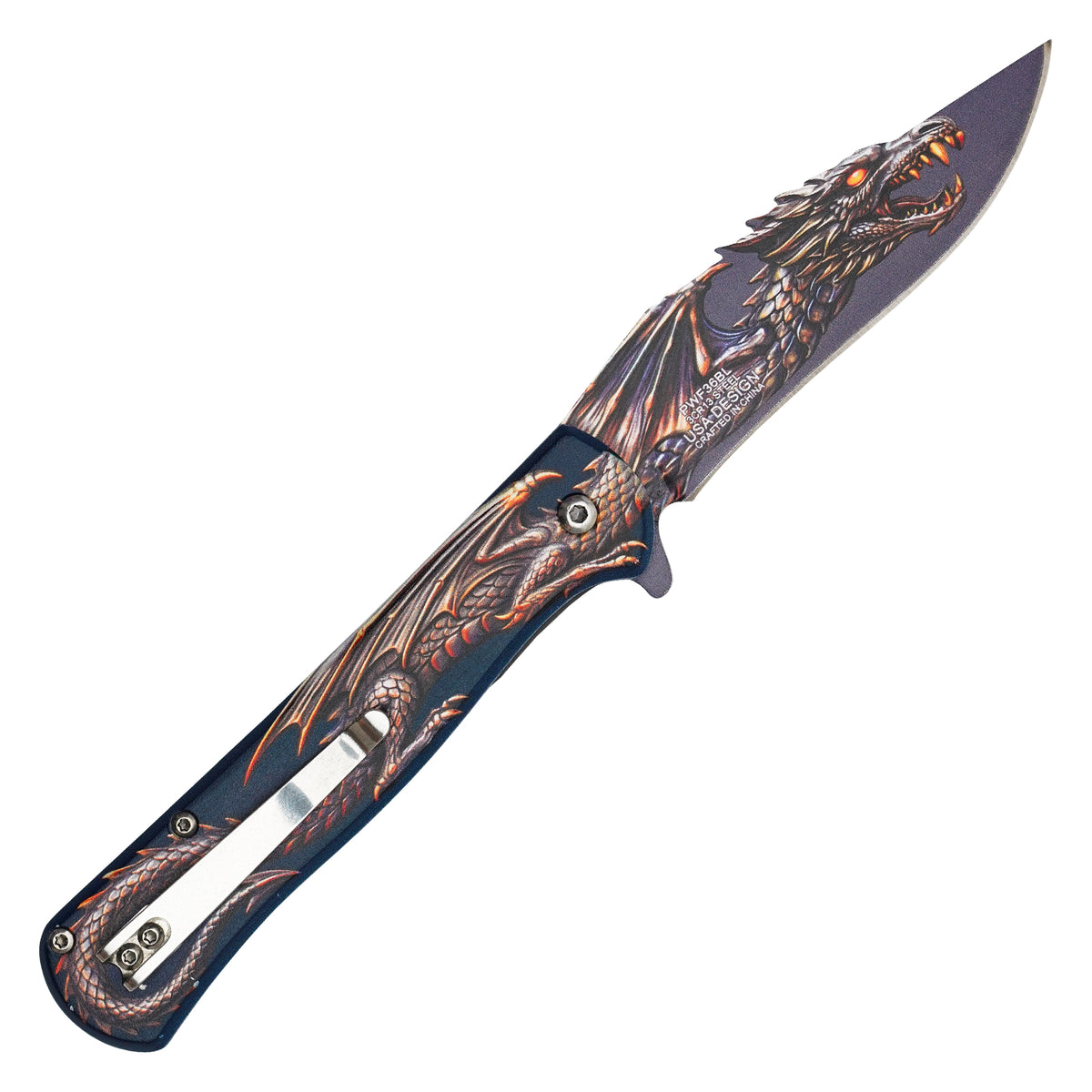 Wartech - 8" Midnight Dragon | Spring Assisted Pocket Knife