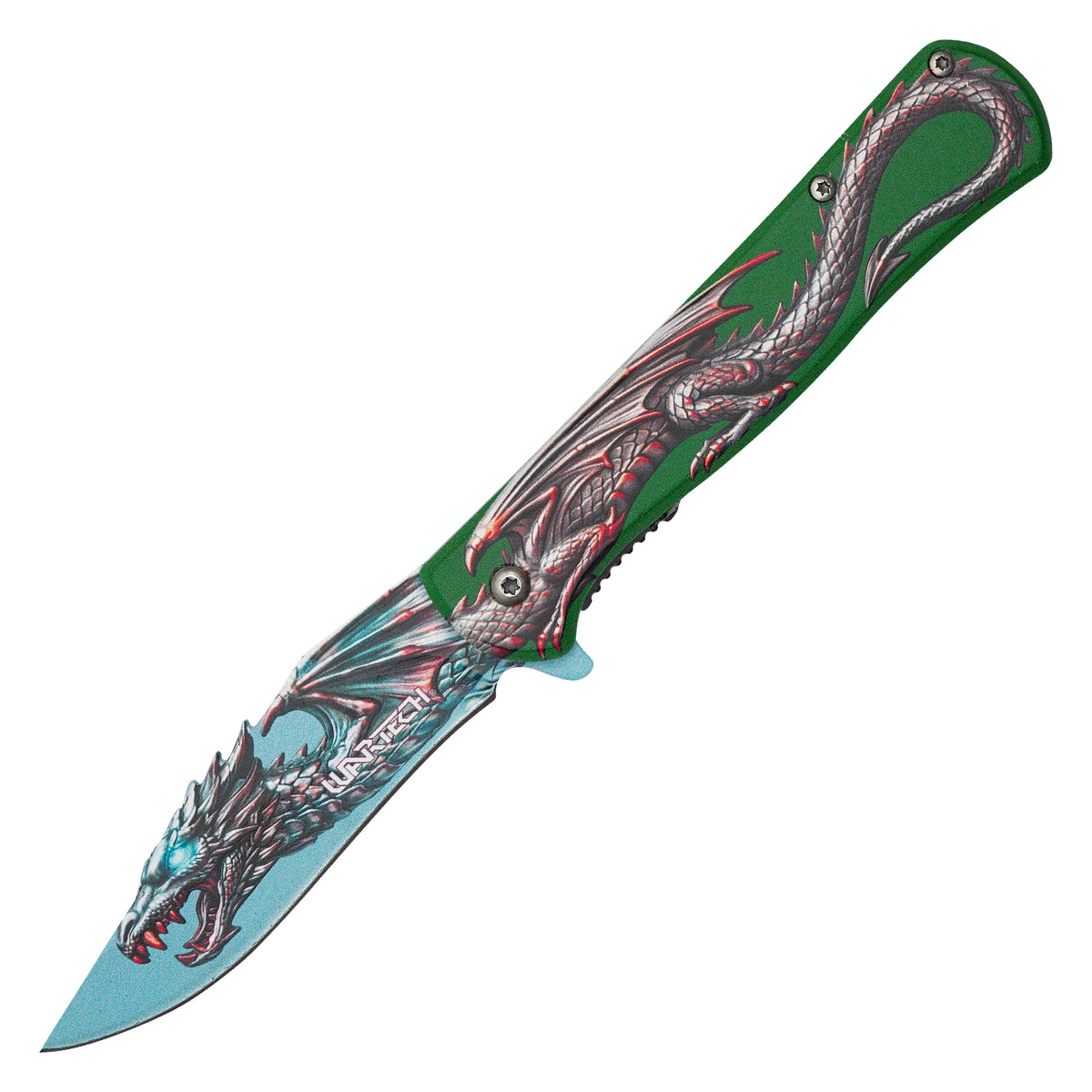 Wartech - 8" Emerald Dragon | Spring Assisted Pocket Knife