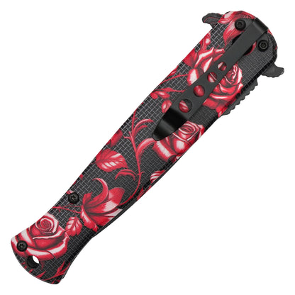 Wartech - 8.25" Crimson Rose | Spring Assisted Pocket Knife