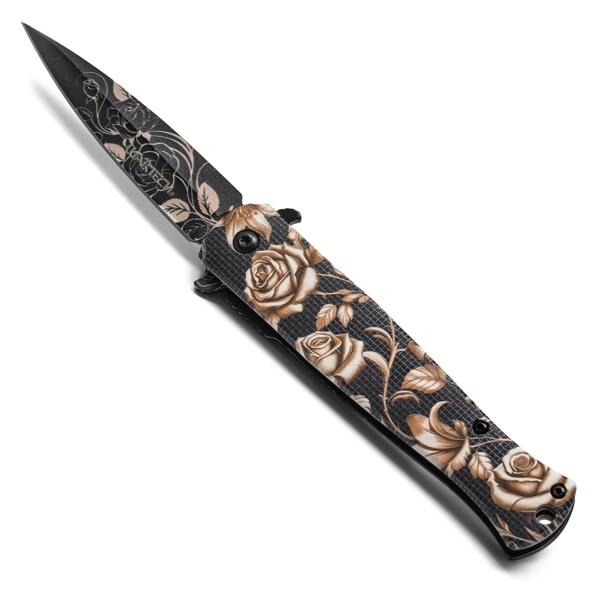Wartech - 8.25" Golden Rose | Spring Assisted Pocket Knife