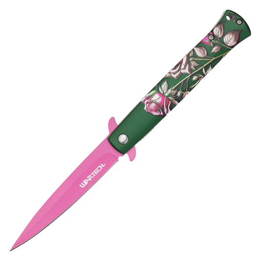 Wartech - 9" Garden Rose Stiletto | Spring Assisted Pocket Knife