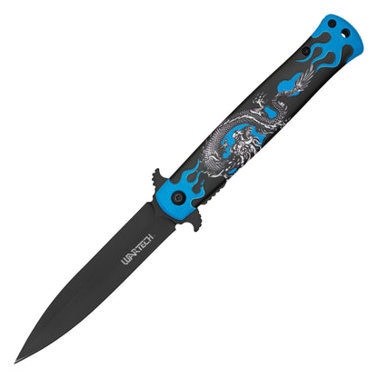 Wartech - 9" Blue Dragonfire | Spring Assisted Pocket Knife