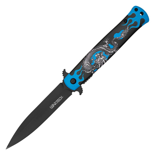 Wartech - 9" Blue Dragonfire | Spring Assisted Pocket Knife