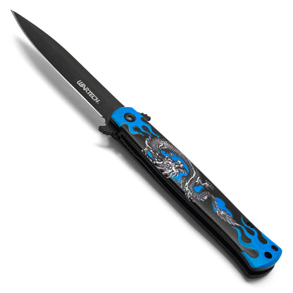 Wartech - 9" Blue Dragonfire | Spring Assisted Pocket Knife