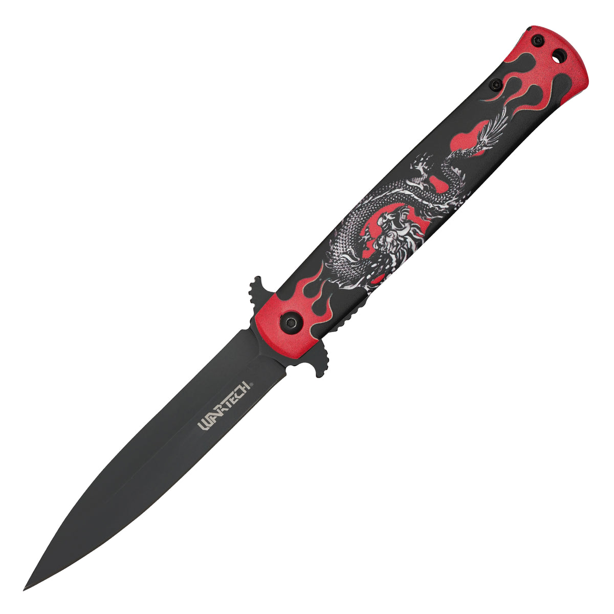 Wartech - 9" Red Dragonfire | Spring Assisted Pocket Knife