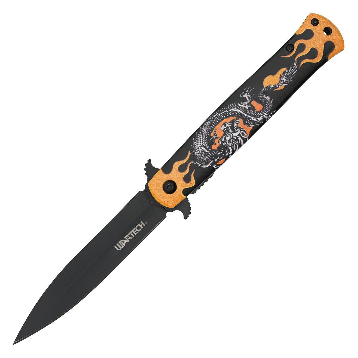 Wartech - 9" Gold Dragonfire | Spring Assisted Pocket Knife