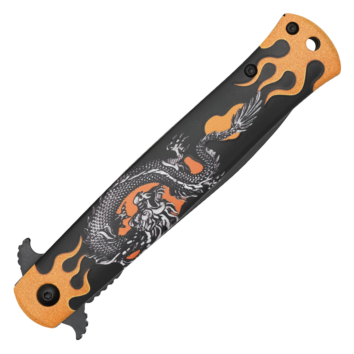 Wartech - 9" Gold Dragonfire | Spring Assisted Pocket Knife