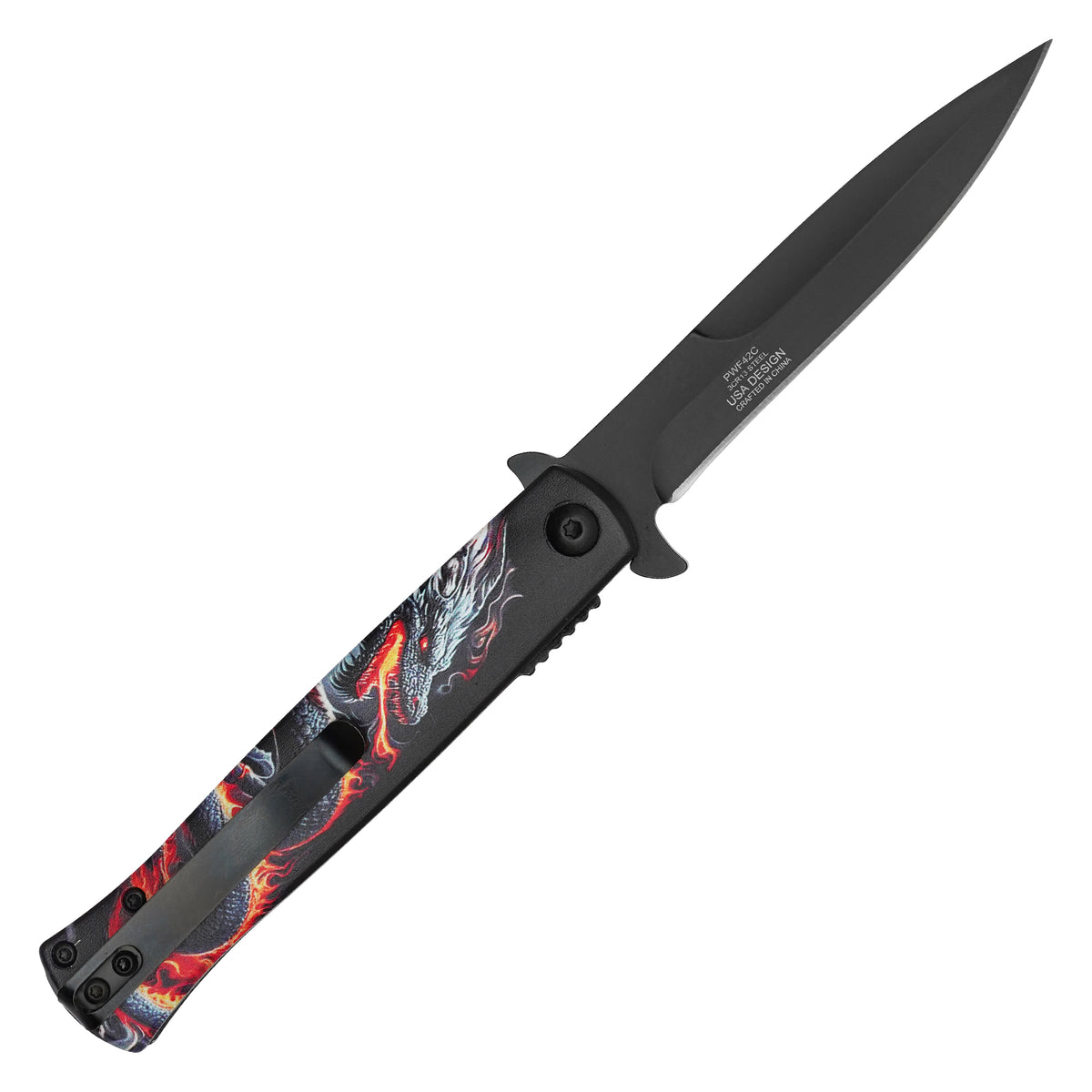 Wartech - 8.25" Inferno Dragon | Spring Assisted Pocket Knife