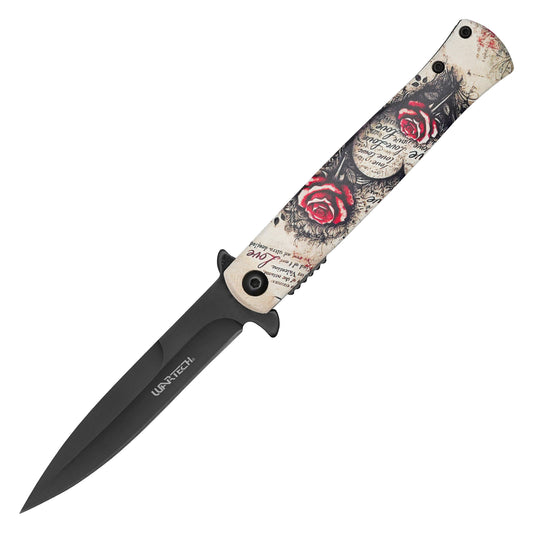 Wartech - 8.25" Vintage Rose | Spring Assisted Pocket Knife