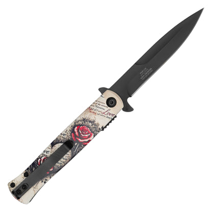 Wartech - 8.25" Vintage Rose | Spring Assisted Pocket Knife