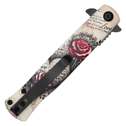 Wartech - 8.25" Vintage Rose | Spring Assisted Pocket Knife