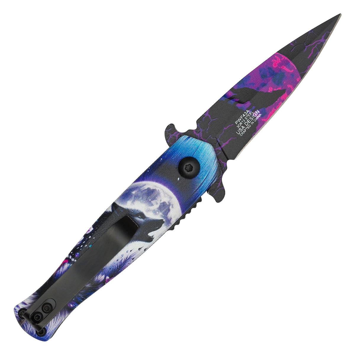 Wartech - 6.25" Moon Wolf | Spring Assisted Pocket Knife