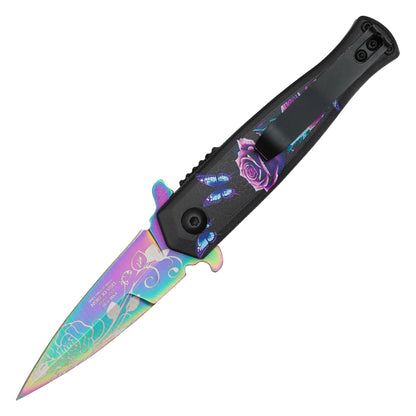 Wartech - 6.25" Midnight Rose | Spring Assisted Pocket Knife