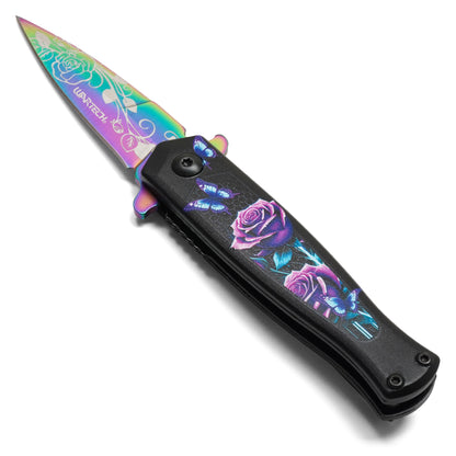 Wartech - 6.25" Midnight Rose | Spring Assisted Pocket Knife