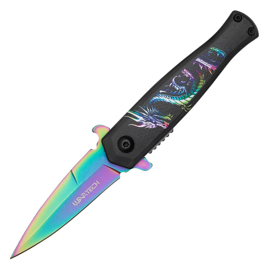 Wartech - 6.25" Rainbow Dragon | Spring Assisted Pocket Knife