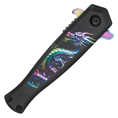 Wartech - 6.25" Rainbow Dragon | Spring Assisted Pocket Knife