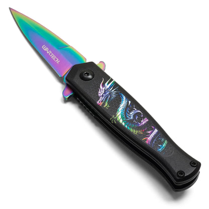Wartech - 6.25" Rainbow Dragon | Spring Assisted Pocket Knife