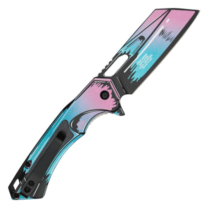 Wartech - 8" Neon Cell Shade | Spring Assisted Pocket Cleaver