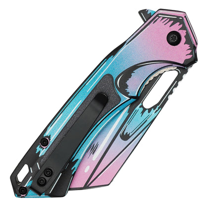 Wartech - 8" Neon Cell Shade | Spring Assisted Pocket Cleaver