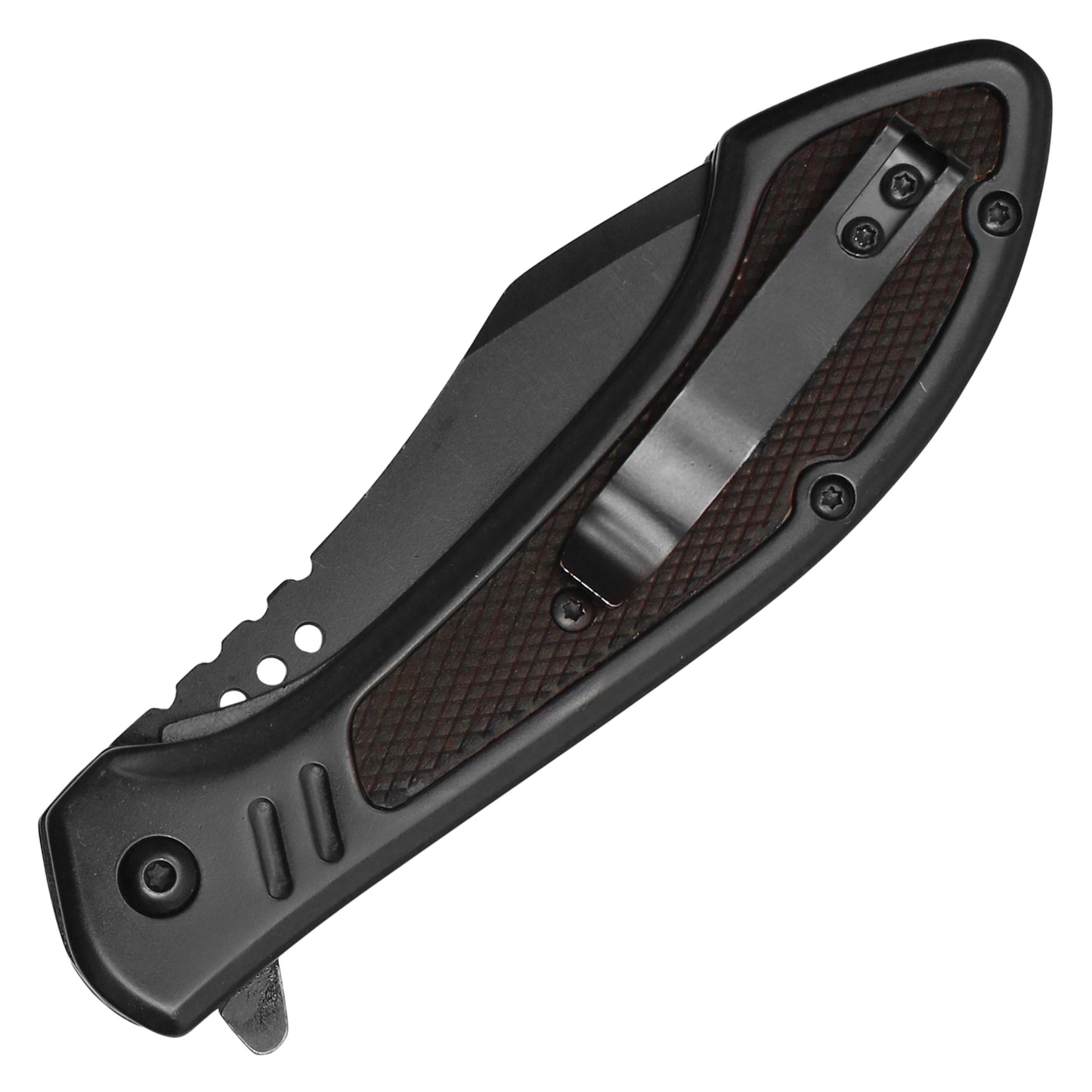 Wartech - 8.5" Black Textured | Spring Assisted Pocket Knife