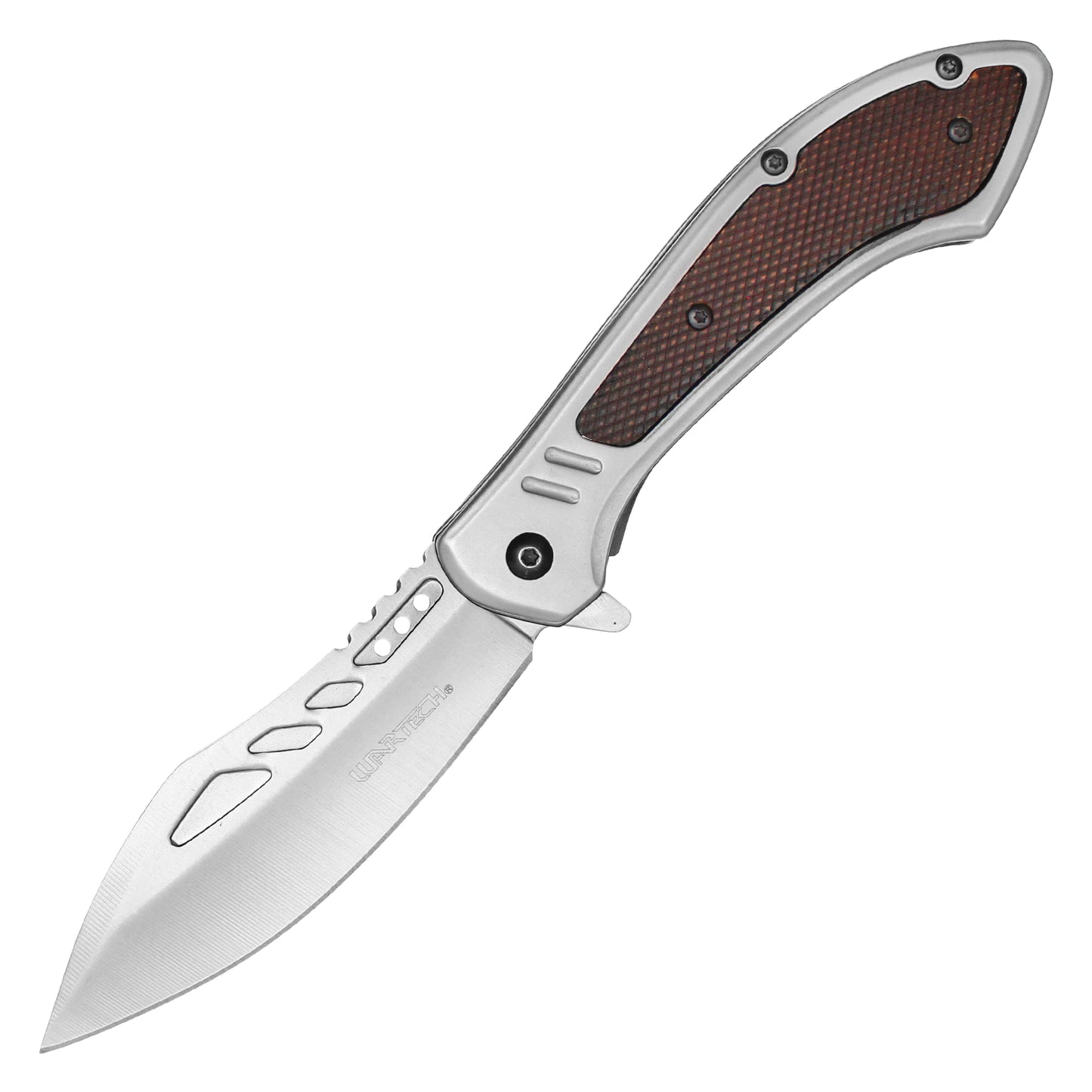 Wartech - 8.5" Silver Textured | Spring Assisted Pocket Knife