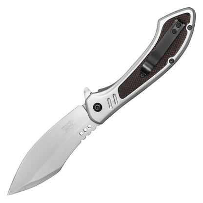 Wartech - 8.5" Silver Textured | Spring Assisted Pocket Knife