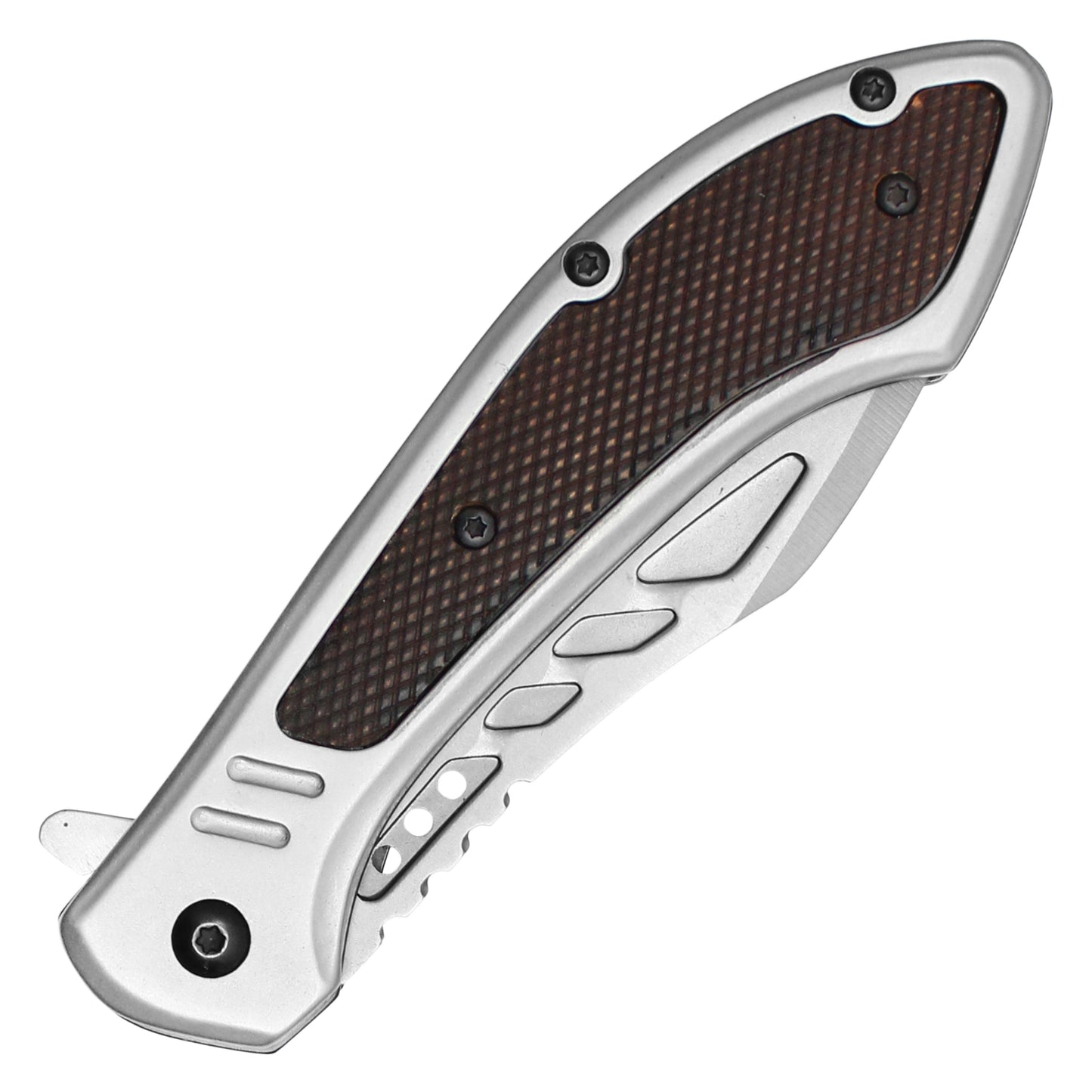 Wartech - 8.5" Silver Textured | Spring Assisted Pocket Knife