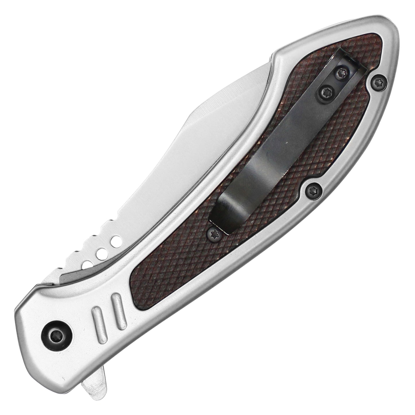 Wartech - 8.5" Silver Textured | Spring Assisted Pocket Knife