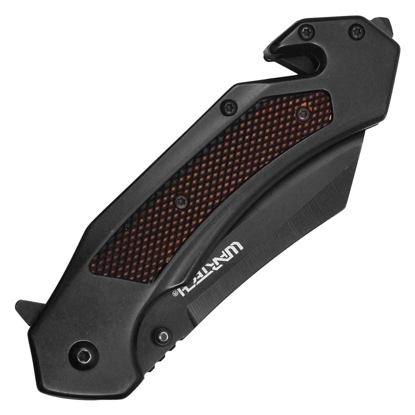 Wartech - 8.5" Black Textured Cleaver | Spring Assisted Pocket Knife