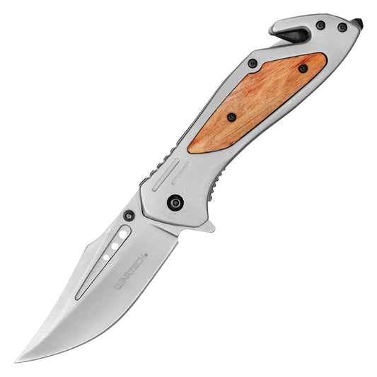 Wartech - 8.5" Gray Wood Pocket Knife