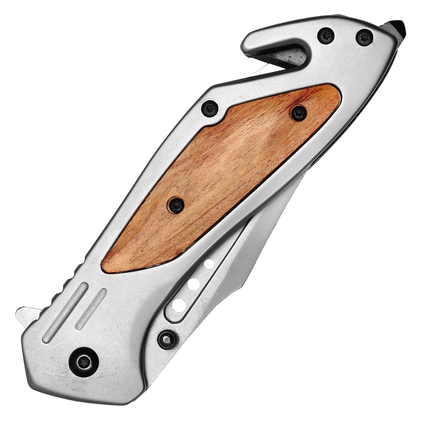 Wartech - 8.5" Gray Wood Pocket Knife