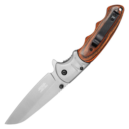 Wartech - 8.5" Silver Wood Pocket Knife