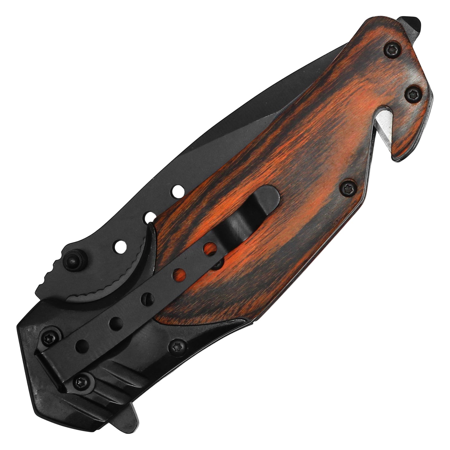 Wartech - 8.5" Black Wood | Spring Assisted Pocket Knife