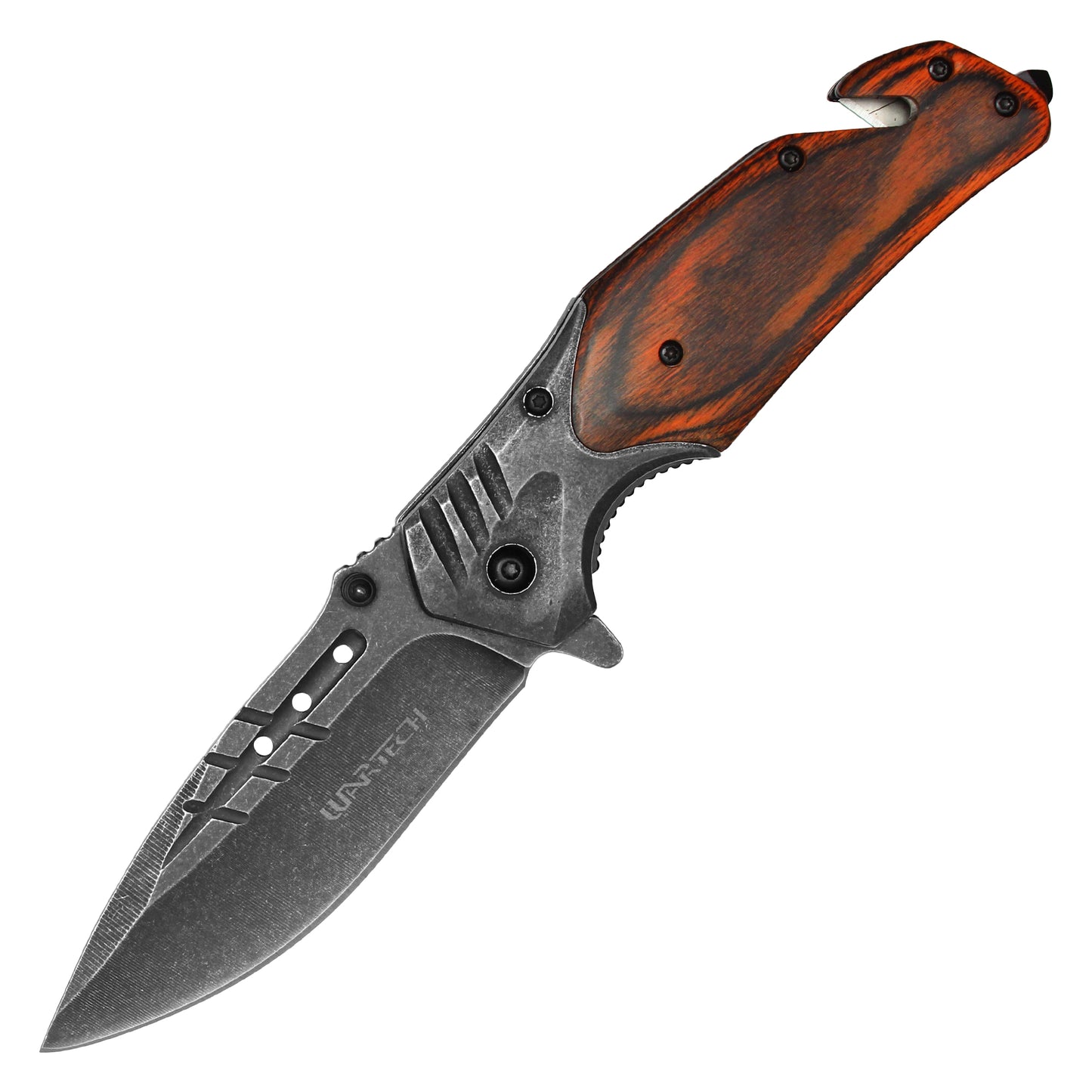 Wartech - 8.5" Stonewashed Wood Pocket Knife