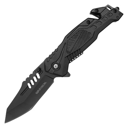 Wartech - 8.5" Black Tactical Pocket Knife