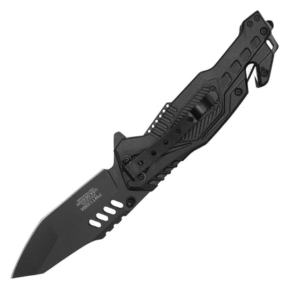 Wartech - 8.5" Black Tactical Pocket Knife