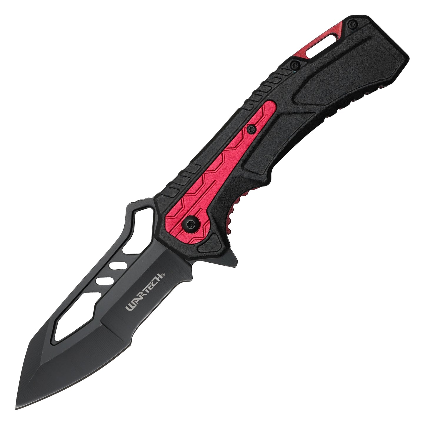 Wartech - 8.25” Tactical Red & Black | Spring Assisted Pocket Knife