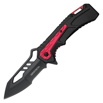 Wartech - 8.25” Tactical Red & Black | Spring Assisted Pocket Knife