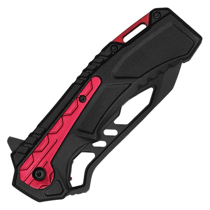 Wartech - 8.25” Tactical Red & Black | Spring Assisted Pocket Knife