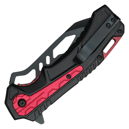 Wartech - 8.25” Tactical Red & Black | Spring Assisted Pocket Knife