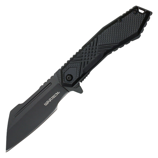 Wartech - 8.25" Tactical Black Textured Pocket Knife