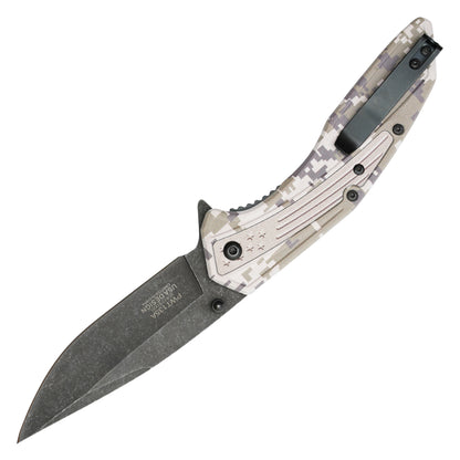 Wartech - 8.5” Stonewashed Camo | Spring Assisted Pocket Knife