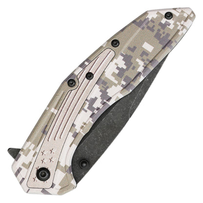 Wartech - 8.5” Stonewashed Camo | Spring Assisted Pocket Knife
