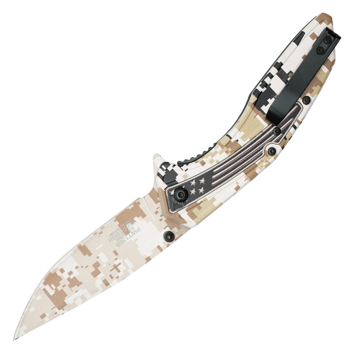Wartech - 8.5” Desert Camo | Spring Assisted Pocket Knife