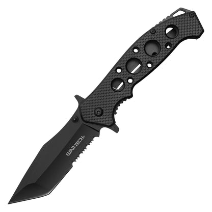 Wartech - 8.25” Textured Black | Spring Assisted Pocket Knife