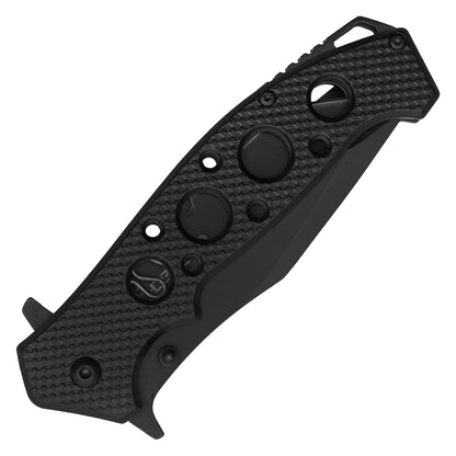 Wartech - 8.25” Textured Black | Spring Assisted Pocket Knife