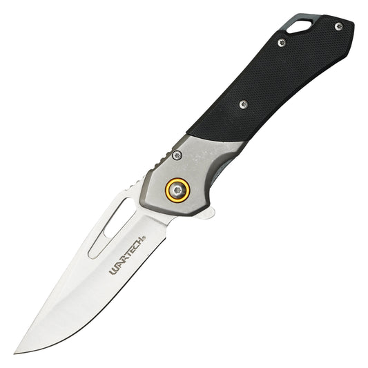 Wartech - 7.75” 2-Tone Black & Gray | Spring Assisted Pocket Knife