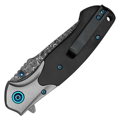 Wartech - 8" Black Wood | Spring Assisted Pocket Knife